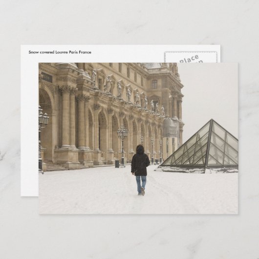 Louvre unter dem Schnee Postkarte (Vorne/Hinten)