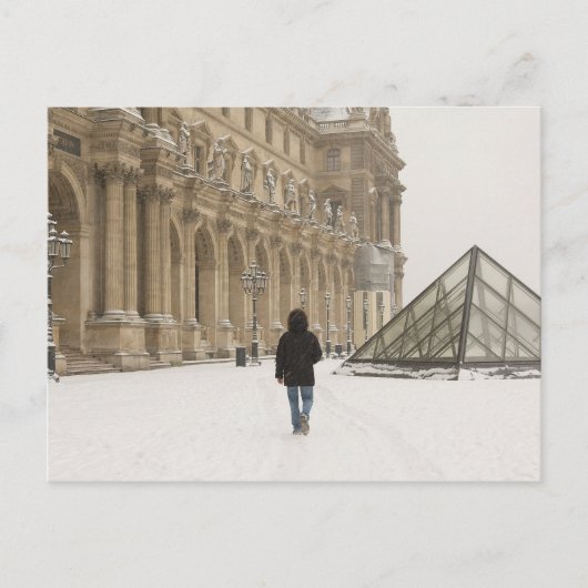 Louvre unter dem Schnee Postkarte (Vorderseite)