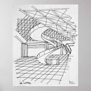 Louvre unter der Pyramide   Paris, Frankreich Poster