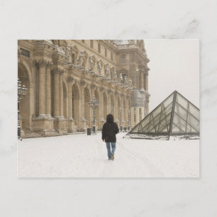 Louvre unter der Schneekarte Postkarte