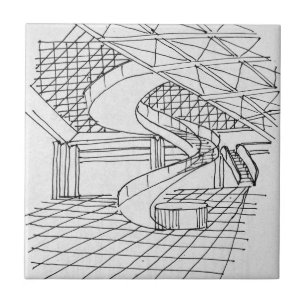 Louvre unterhalb der Pyramide  Paris, Frankreich Fliese