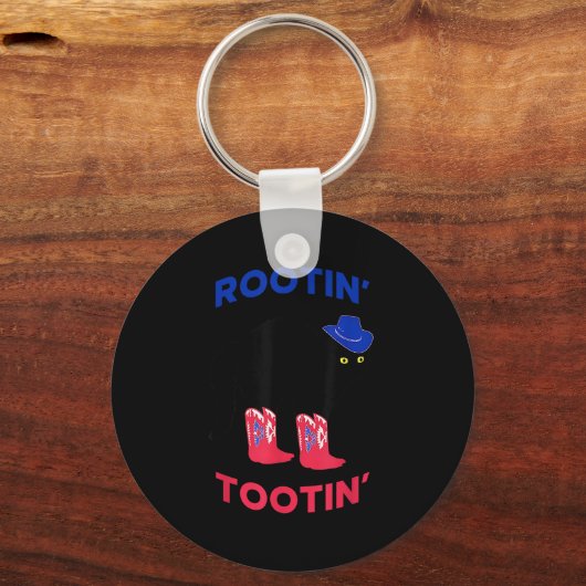 Lovable Cowboy Cat, Rootin Tootin Cat Schlüsselanhänger (Vorderseite)