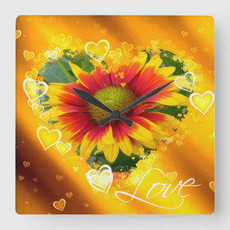 Love 17 Wall Clocks & Numeral Options Quadratische Wanduhr