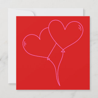 LOVE 2 Herzen Valentinstag Designer Quadrat Notizk Feiertagskarte