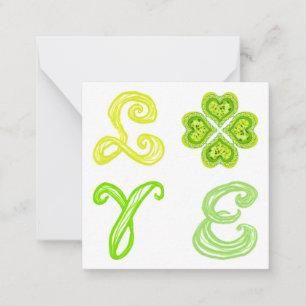 LOVE 4 Leaf Diamonds Frohe St. Patricks Day Stoff Mitteilungskarte