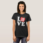 Love 8th Grade Apple Eighth Grader Student Teacher T-Shirt (Vorne ganz)