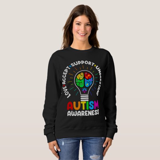Love Accept Support Understand Autism Awareness Mo Sweatshirt (Vorne ganz)