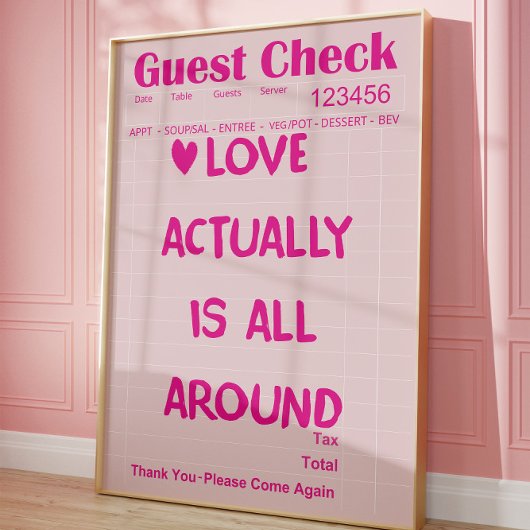 Love Actually Is All Around Gastgeber-Check-Poster Poster