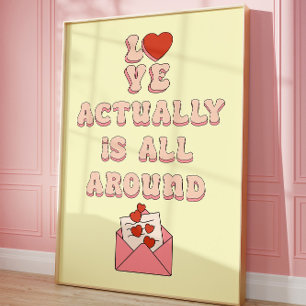 Love Actually Ist Überall Retro Zitat Ästhetik Poster