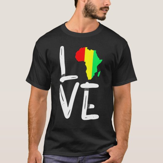 LOVE Africa Map Black History Month African Pride  T-Shirt (Vorderseite)