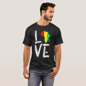 LOVE Africa Map Black History Month African Pride  T-Shirt (Vorne ganz)