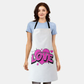 LOVE All-Over Druck Schürze (Getragen)