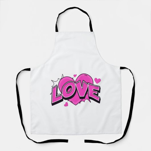 LOVE All-Over Druck Schürze (Vorderseite)