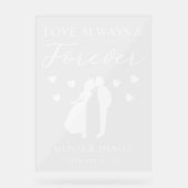 Love Always & Forever Personalized Wedding Acrylschild (Vorderseite)