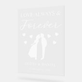 Love Always & Forever Personalized Wedding Acrylschild (Winkel)