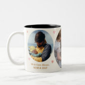 Love Always, Mom & Dad – Custom 3-Photo Mug Zweifarbige Tasse (Links)