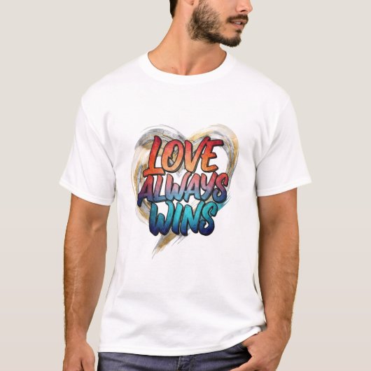 Love Always Wins – Inspirational Quote T-Shirt (Vorderseite)