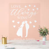 Love Always Wins Personalized Wedding Acrylschild (Hochzeit)