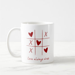 Love Always wins Quote l Red Heart Playful  Kaffeetasse