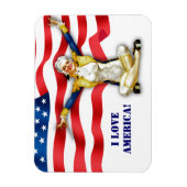 Love America. Retro Pin-up Magnet (Vertikal)