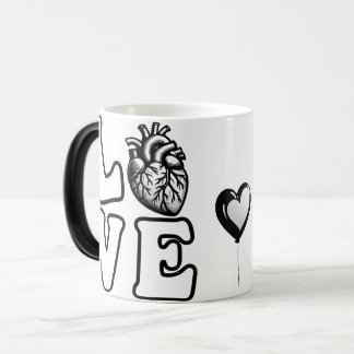 LOVE Anatomisches menschliches Herz Verwandlungstasse