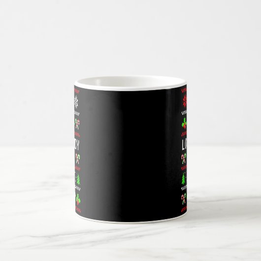 Love And Candy Christmas Candy Cane Ugly Christmas Kaffeetasse (Mittel)