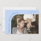 Love and Gratitude Icy Blue Wedding Photo Dankeskarte (Vorderseite)