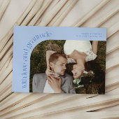 Love and Gratitude Icy Blue Wedding Photo Dankeskarte