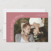 Love and Gratitude Pink Wedding Photo Dankeskarte (Vorderseite)