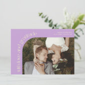 Love and Gratitude Wisteria Wedding Photo Dankeskarte (Stehend Vorderseite)