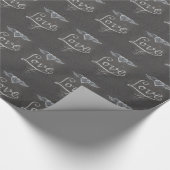 Love and Heart in Chalk Chalkboard Geschenkpapier (Ecke)