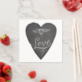 Love and Heart in Chalk Chalkboard Serviette (Beispiel)