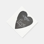 Love and Heart in Chalk Chalkboard Serviette (Ecke)