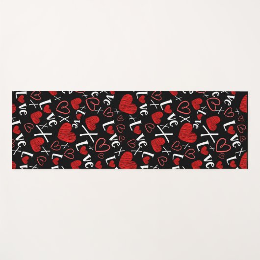 Love and hearts seamless pattern yogamatte (Vorderseite (Horizontal))