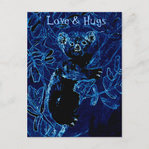 Love and Hugs Koala Bear Postkarte
