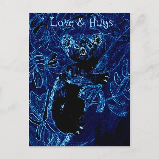 Love and Hugs Koala Bear Postkarte (Vorderseite)