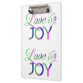Love And Joy Colorful Klemmbrett (Links)