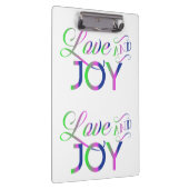 Love And Joy Colorful Klemmbrett (Rechts)