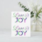 Love And Joy Colorful Postkarte (Stehend Vorderseite)