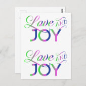 Love And Joy Colorful Postkarte (Vorne/Hinten)