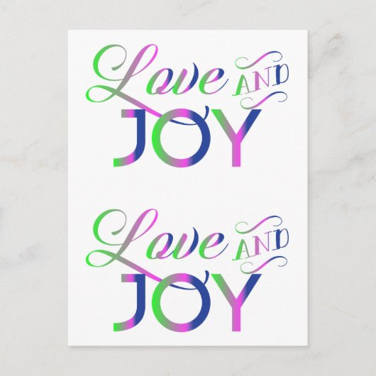 Love And Joy Colorful Postkarte (Vorderseite)