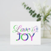 Love And Joy Colorful Postkarte (Stehend Vorderseite)