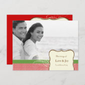 Love and Joy in Houndstooth Feiertagspostkarte (Vorne/Hinten)