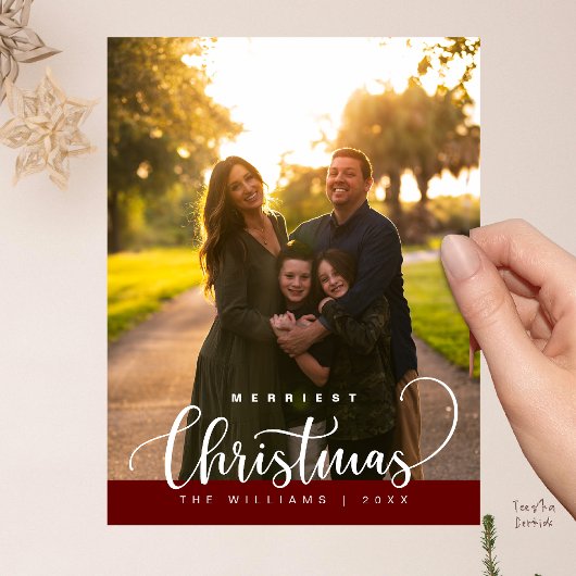 Love and Joy, Merry Christmas Family Photo Postkarte