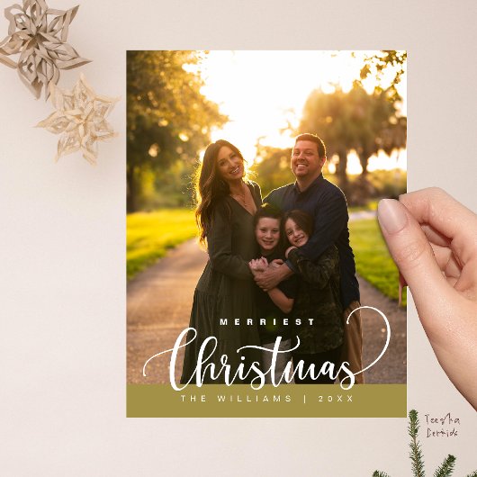 Love and Joy, Merry Christmas Family Photo Postkarte