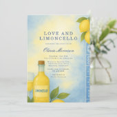 Love and Limoncello Italian Bridal Shower Einladung (Stehend Vorderseite)