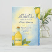 Love and Limoncello Italian QR Code Bridal Shower Einladung (Stehend Vorderseite)