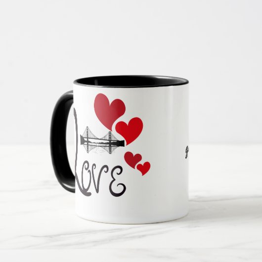 Love and Monument Personalized Mug Tasse (Vorderseite Links)