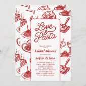 Love and Pasta Italian Bridal Shower Einladung (Vorne/Hinten)