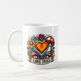 Love and Peace Heart – Inspirational Kaffeetasse